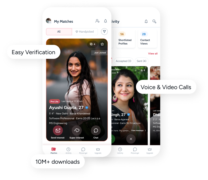 Sage Matrimony App Mockup